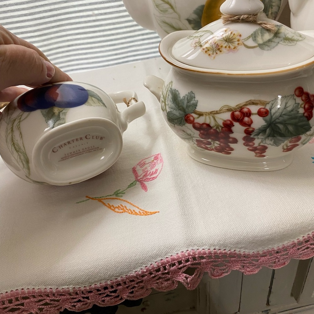Charter Club Summer Grove Sugar and Creamer Set
